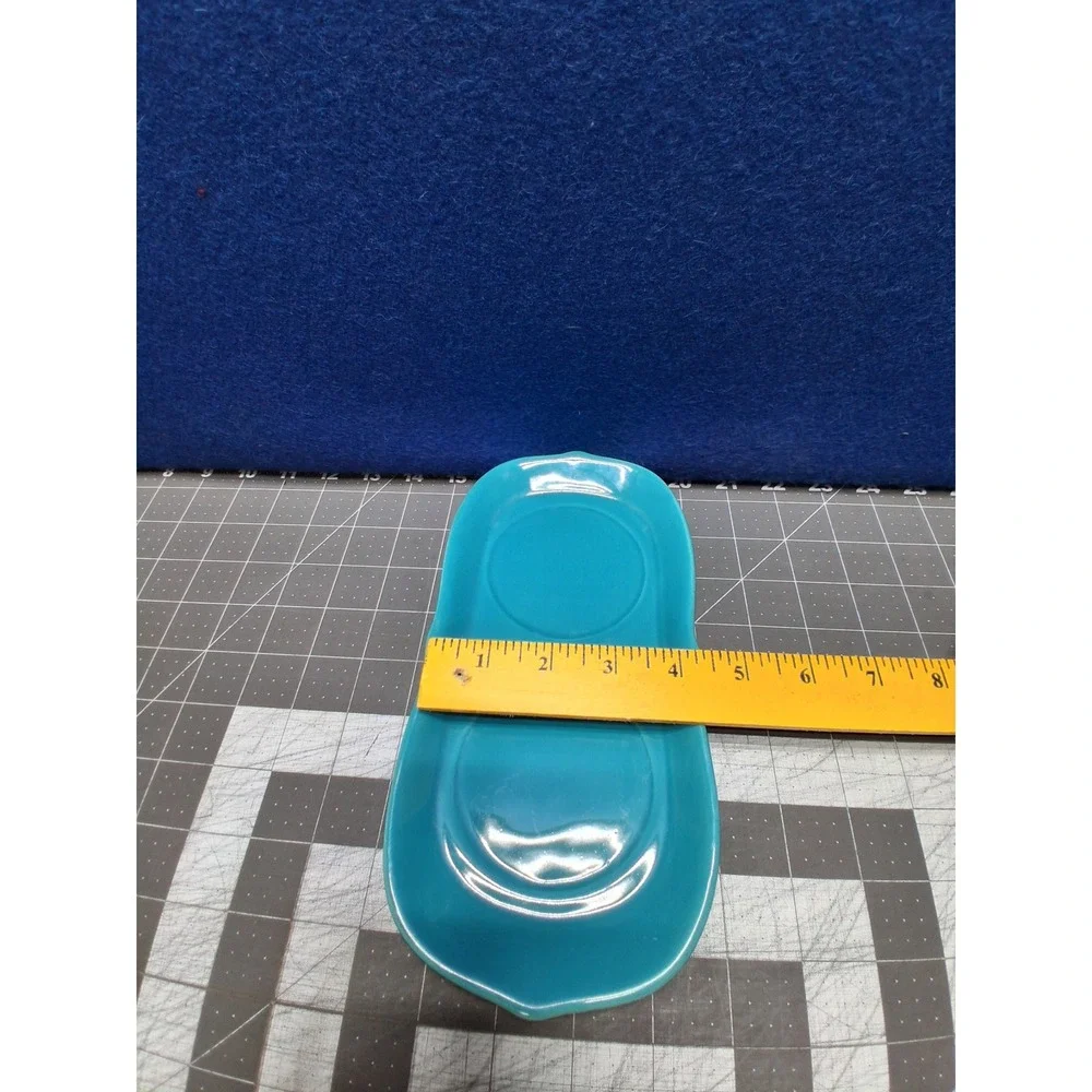 Pioneer Woman Soap Lotion Tray Turquoise Scalloped Ceramic Sink Side Plate